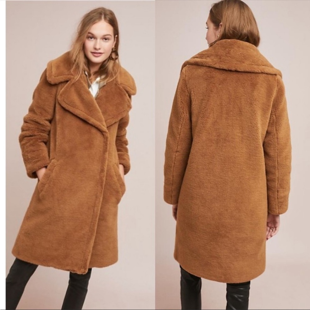 Anthropologie Teddy Faux Fur Coat
